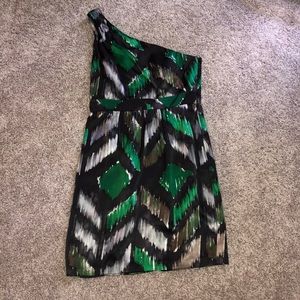 Tibi black and green dress